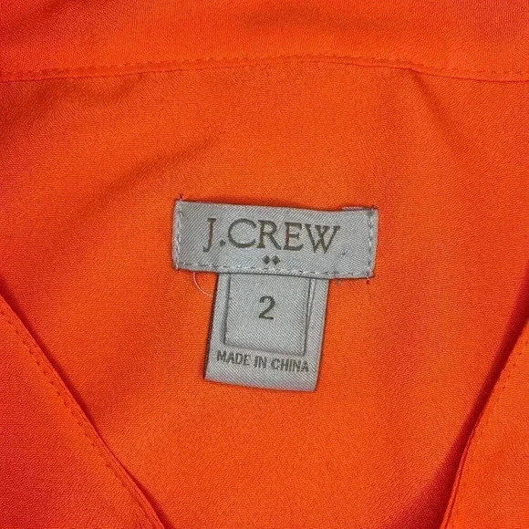 Womens J. Crew Neon Orange Blouse - 2 - Picture 5 of 5